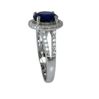 The double shoulders and halo of the ring are micro set with top grade cubic zirconia