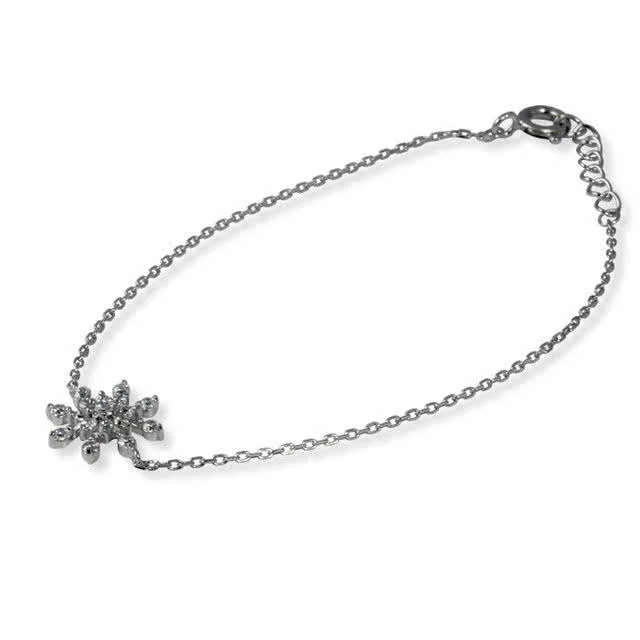 Snowflake Cubic Zirconia Bracelet -  This bracelet is adjustable from 6.5 inches to 7.25 inches