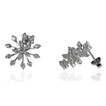 Cubic Zirconia Starburst Stud Earrings