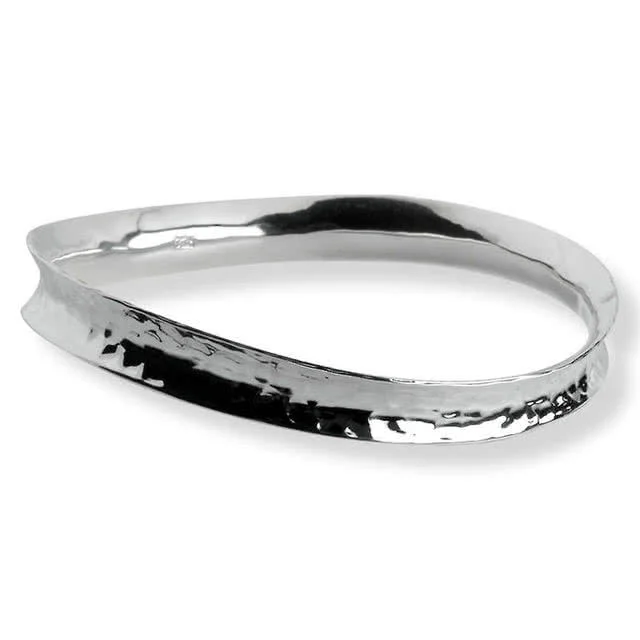 Hammered Handmade Silver Bangle