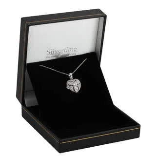 Heart Shaped Vintage Style Silver Locket - Supplied with an 18 inch rhodium plated chain