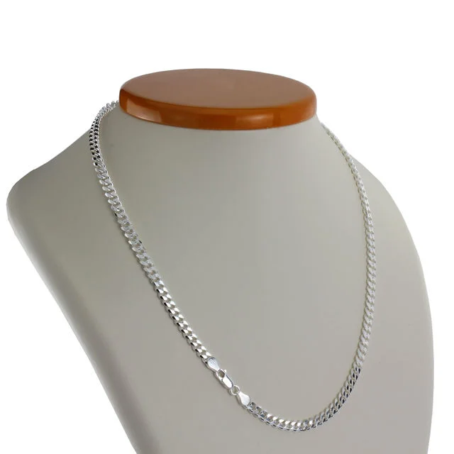 Medium Weight Men's Sterling silver Curb Necklace