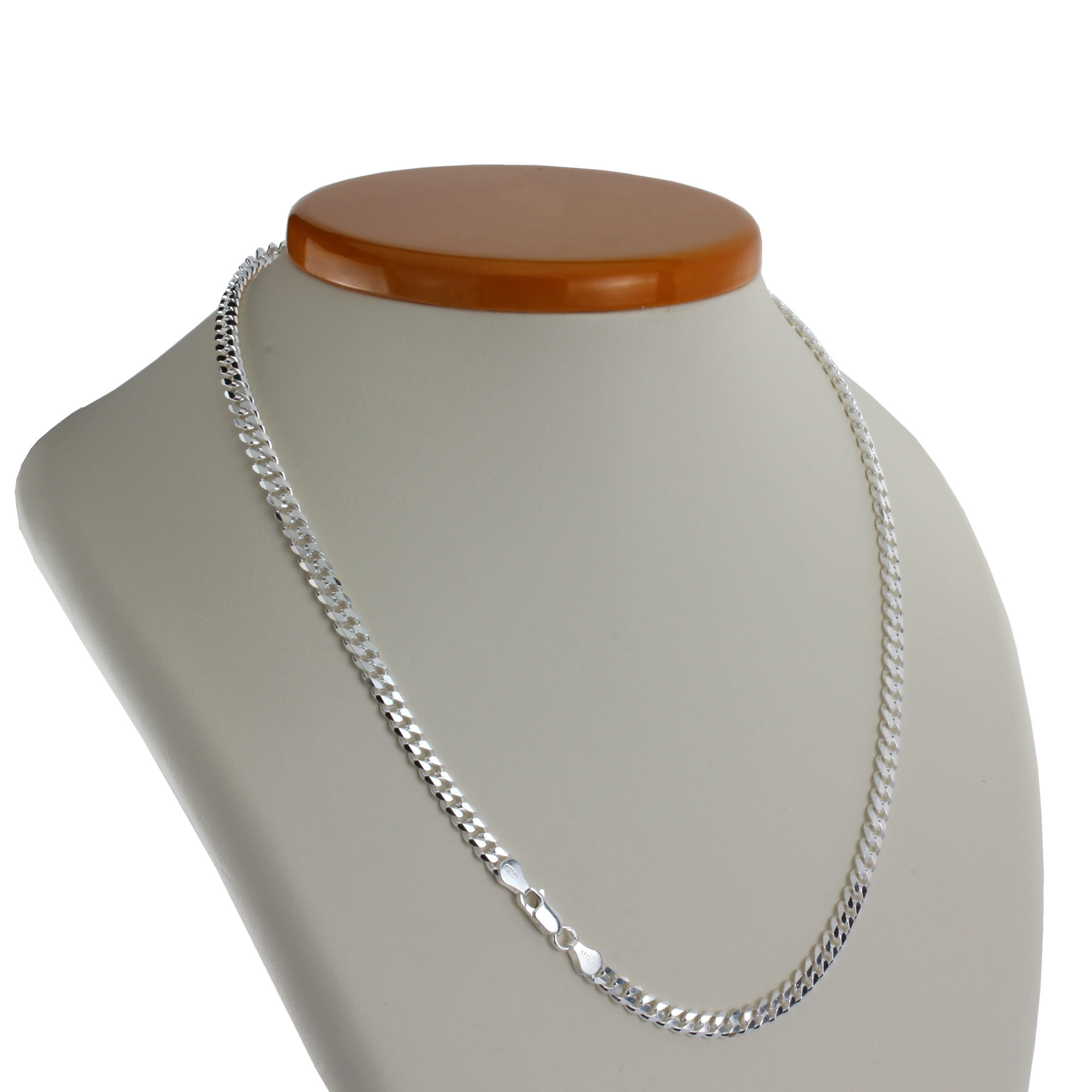 Details about   Flat Open Curb Mens 925 Sterling Silver Chain Necklace 18" Width 5MM 