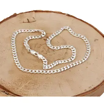Solid 925 Sterling Silver 5.5mm Width Curb Chain