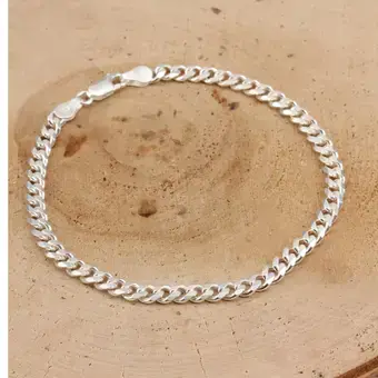 Solid 925 Sterling Silver 5mm Wide Curb Bracelet