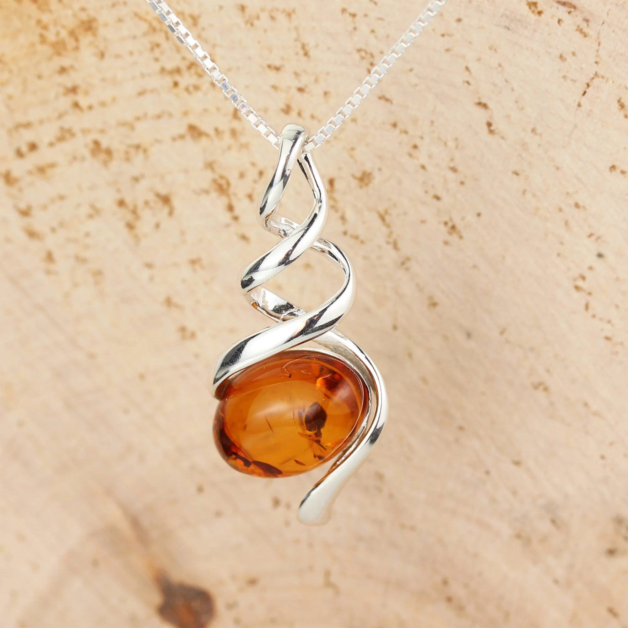 Sterling silver sales spiral pendant