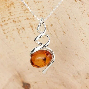 Baltic Amber Spiral Pendant