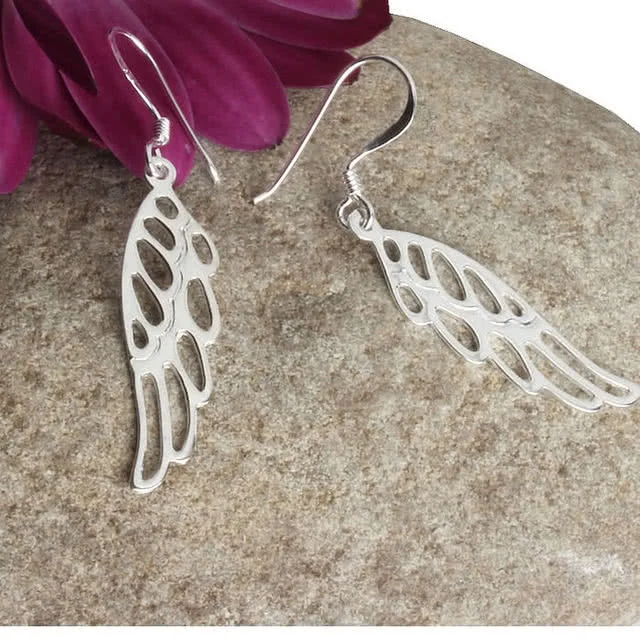 Angel Wing Cut Out Drop Earrings