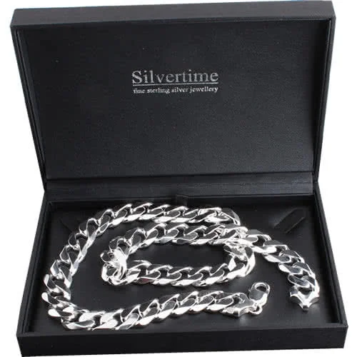 15mm Wide Heavyweight Solid Sterling Silver Curb Chain