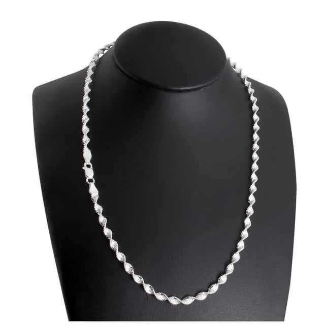 Silver Magic Twist Diamond Cut Necklace - As the necklace moves it sparkles and shimmers