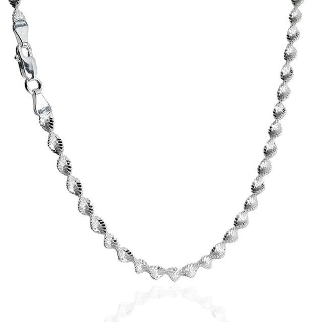 Silver Magic Twist Diamond Cut Necklace - 3.60mm Diameter 