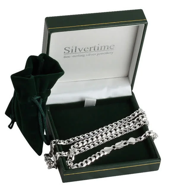 5.80mm Sterling Silver Curb Chain - The 20 inch (51cm) lengths weighs 30 grams