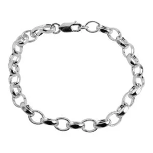 Diamond Cut Oval Belcher Bracelet