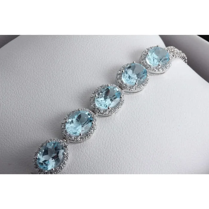 14kt Yellow Gold Sky Blue Topaz Tennis Bracelet - Silver Spring Jewelers