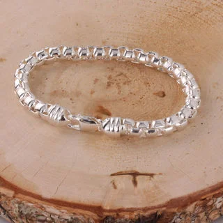 Sterling Silver Heavyweight Box Belcher Bracelet for Men