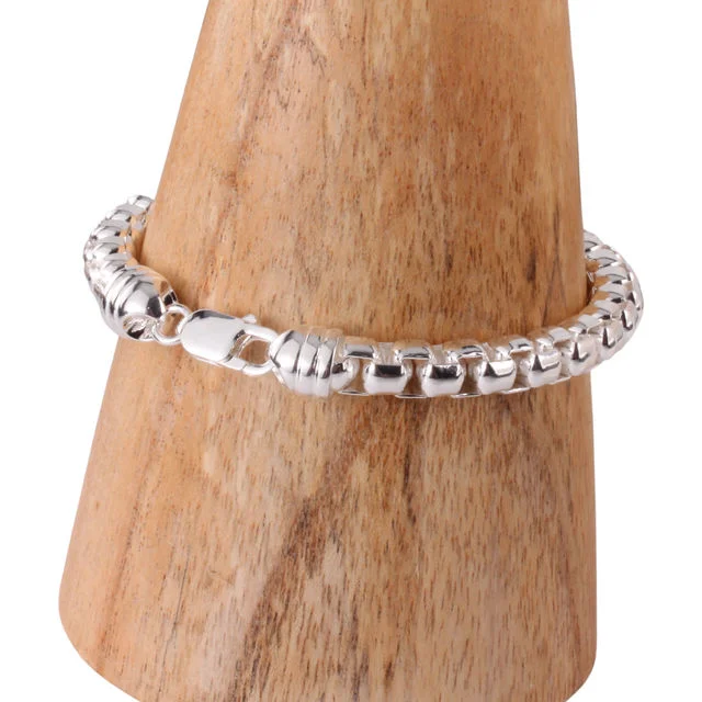 Men's Heavy Box Belcher Sterling Silver Bracelet