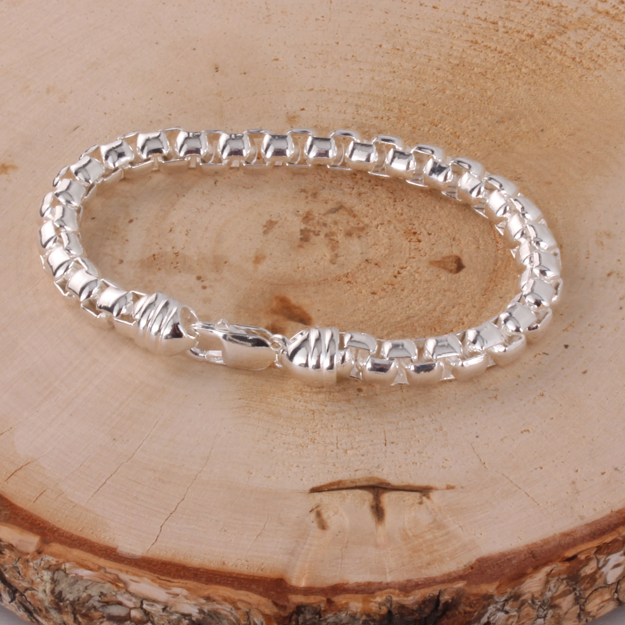 Sterling Silver Heavyweight Box Belcher Bracelet