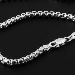 Men's Premium Silver Box Belcher Chain - 18 inches 46cm  to 30 inches 76 cm