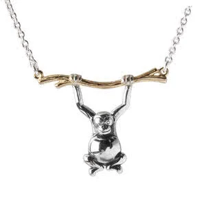 Swinging Monkey Silver Necklace Swinging Monkey Silver Necklace