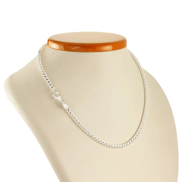 3.7mm Wide Solid Sterling Silver Franco Chain