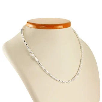 3.7mm Men's Square Curb Franco Sterling Silver Chain