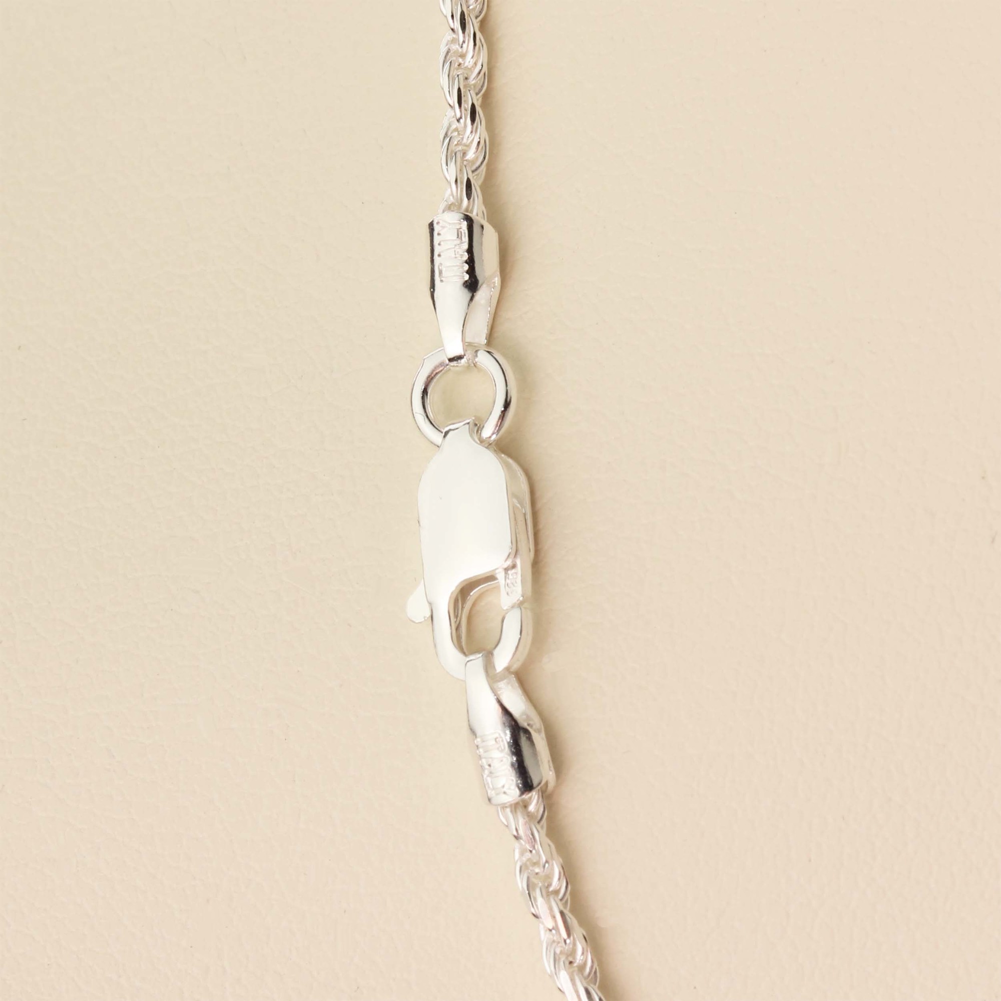 Solid Sterling Silver Ladies Diamond Cut Lightweight Rope Chain Necklace