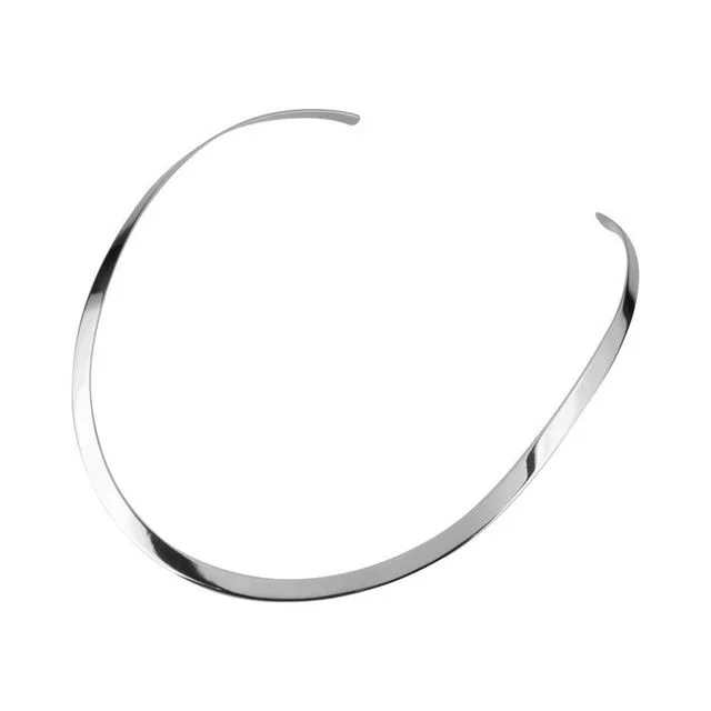 Solid Sterling Silver 5mm Wide Torque Collar