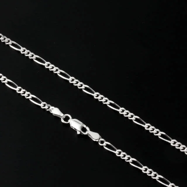 Solid Sterling Silver Figaro Chain 2.85mm