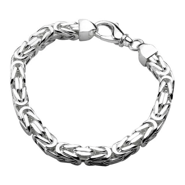 Men's Byzantine Silver Bracelet -  Available in lengths from 8.75 inch to 11 inches.