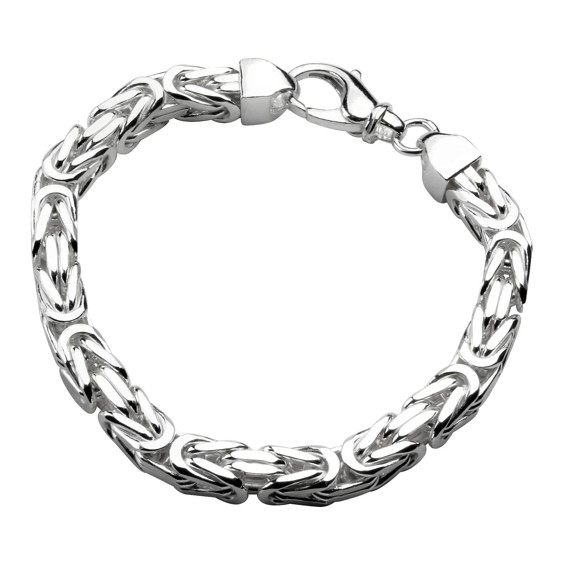 925 Sterling Silver Chain Link Bracelets Men's Women Chunky Flat Curb Punk Jewelry  Bracelet Luxury Fashion Jewelry Christmas