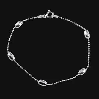 Silver Diamond Cut Sparkle Bead Bracelet
