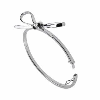 Hinged Silver Bow Bangle