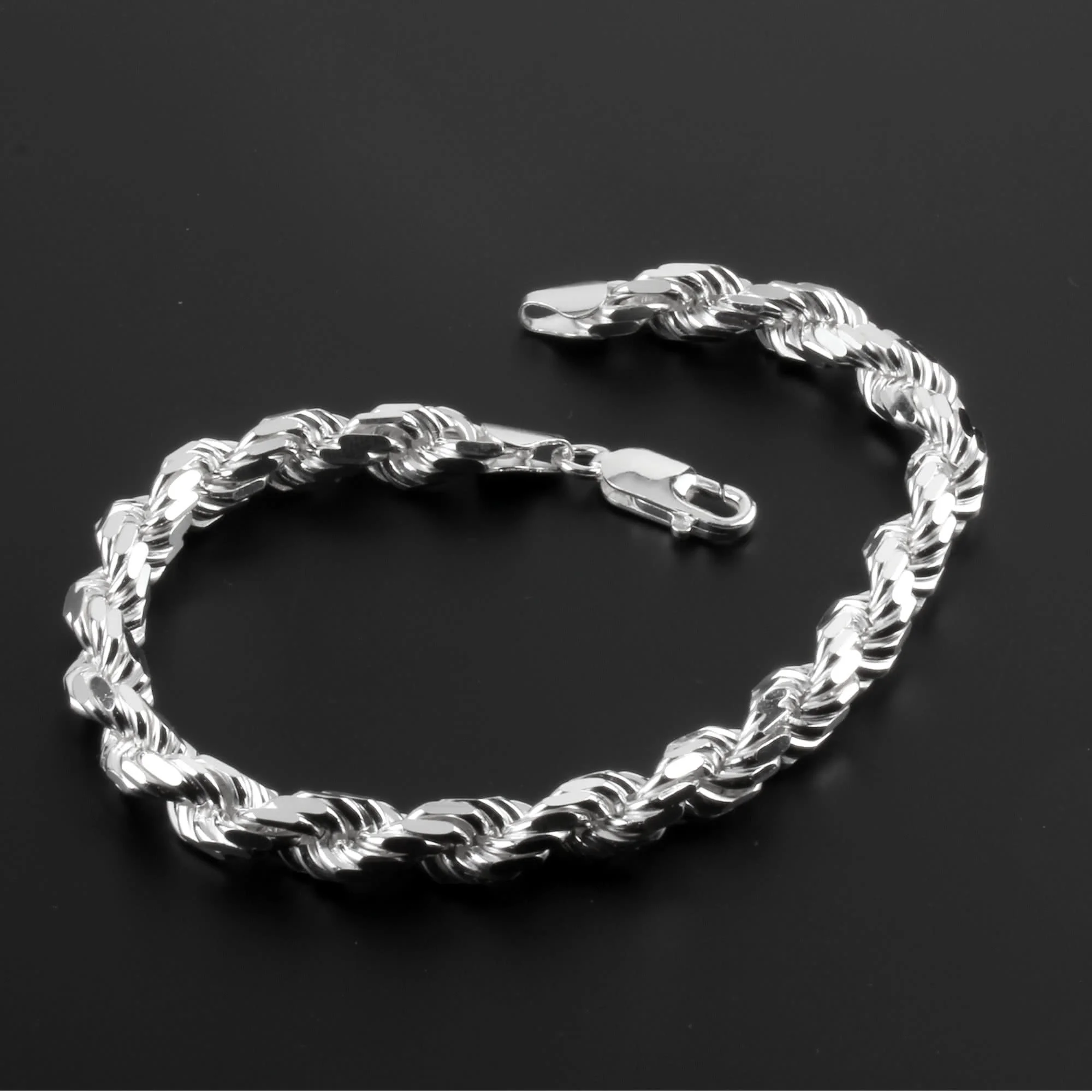 Sterling Silver Oxidized Bali Square Men's Bracelet 9