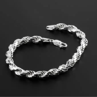 Heavy Diamond Cut Silver Rope Bracelet 7.20mm