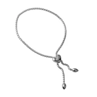 Silver Heart Slider Bracelet 