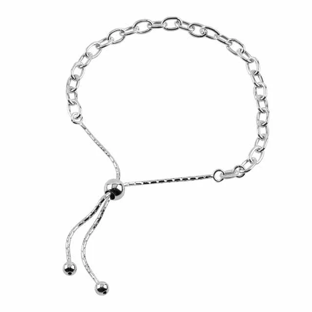 Chain Link Sterling Silver Slider Bracelet