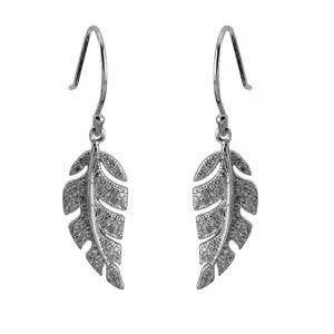 Silver Leaf Drop Earrings
