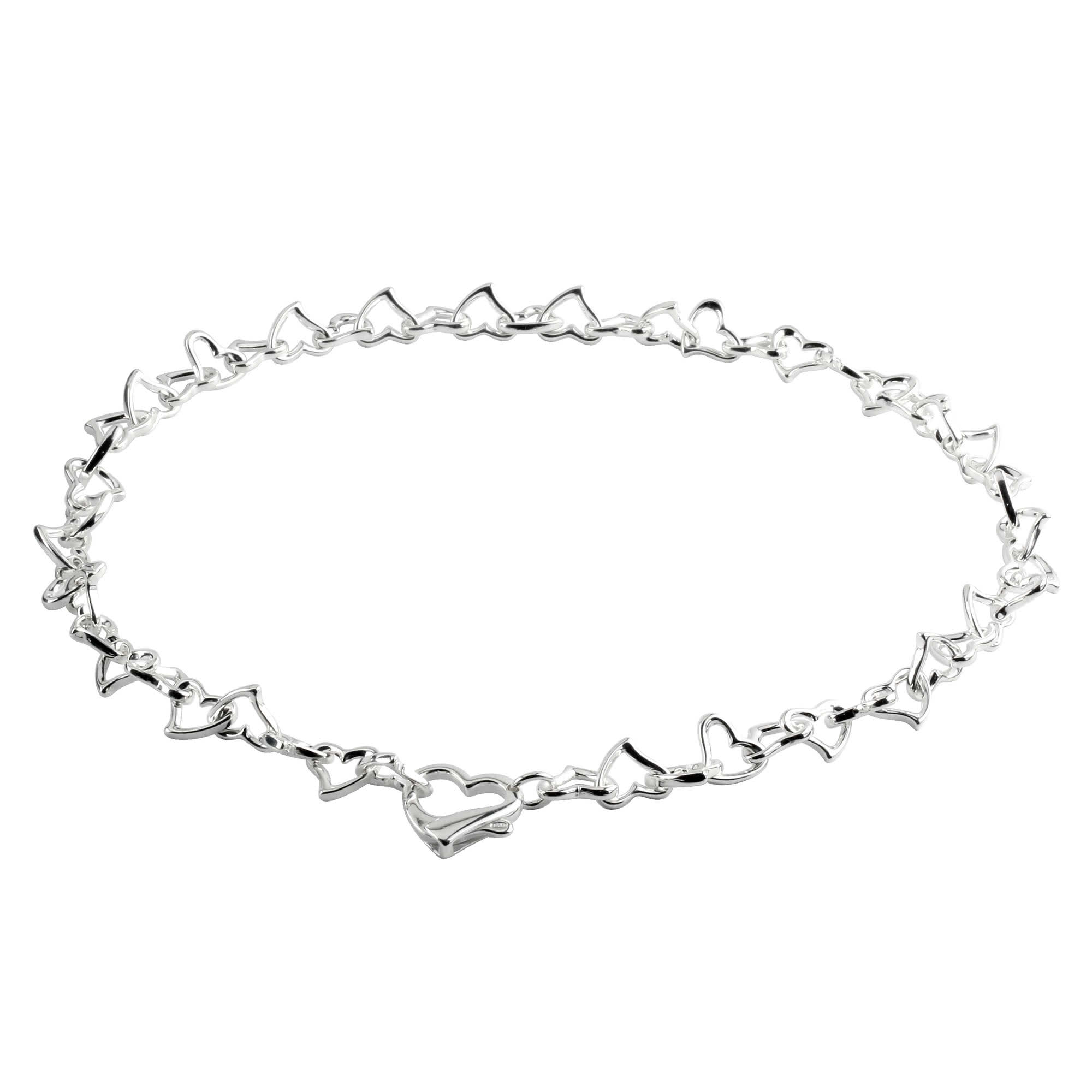 Heart Link Necklace With Heart Clasp