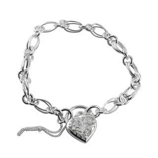 Double Link Silver Charm Bracelet - Weighs 14 grams and measures 19cm - 7.5 inches