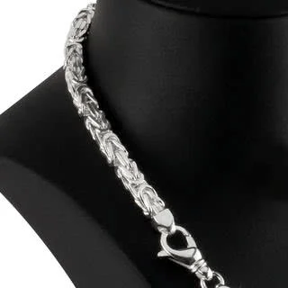 Heavy 5.90mm Width Byzantine Silver Chain