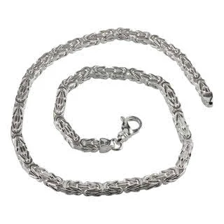 Men's Hallmarked Square Byzantine Silver Chain