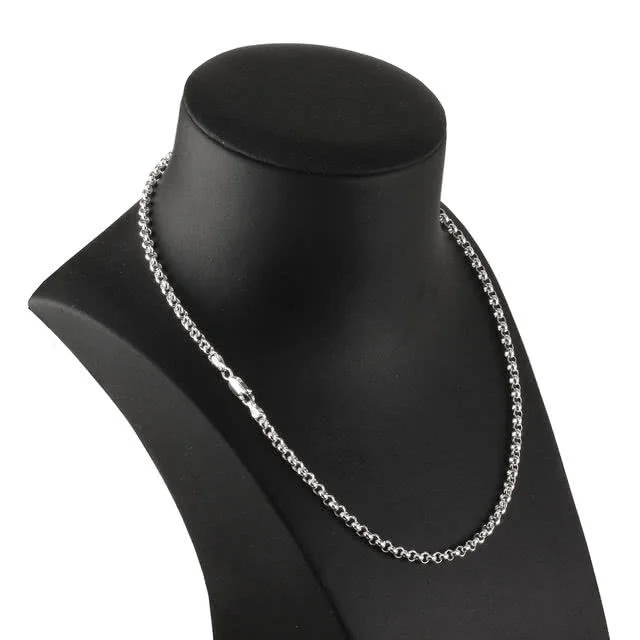 3.90mm Solid Sterling Silver Unixsex Belcher Chain - 16 to 42 inch Lengths Available
