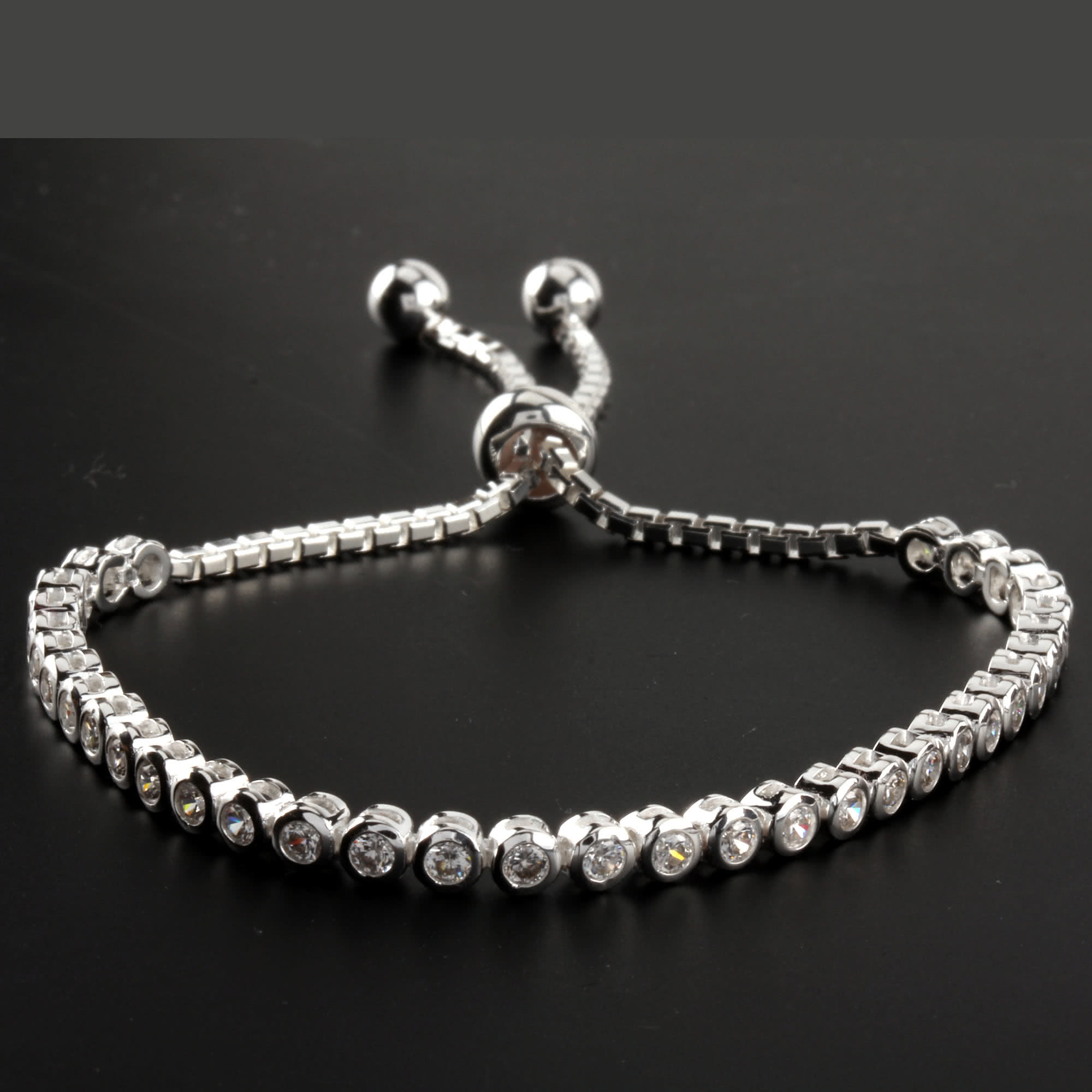 silver tennis bracelet