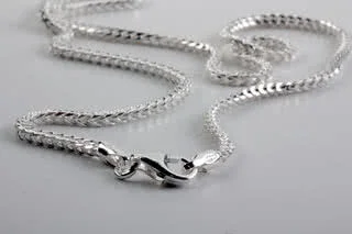 Strong Franco Silver Necklace - A fluid and tactile square profile chain