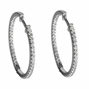 30mm Front and Back CZ Hoop Earrings