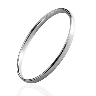 Sterling Solid Silver Plain Bangle