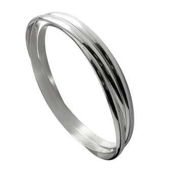 Triple Russian Sterling Silver Bangle Set