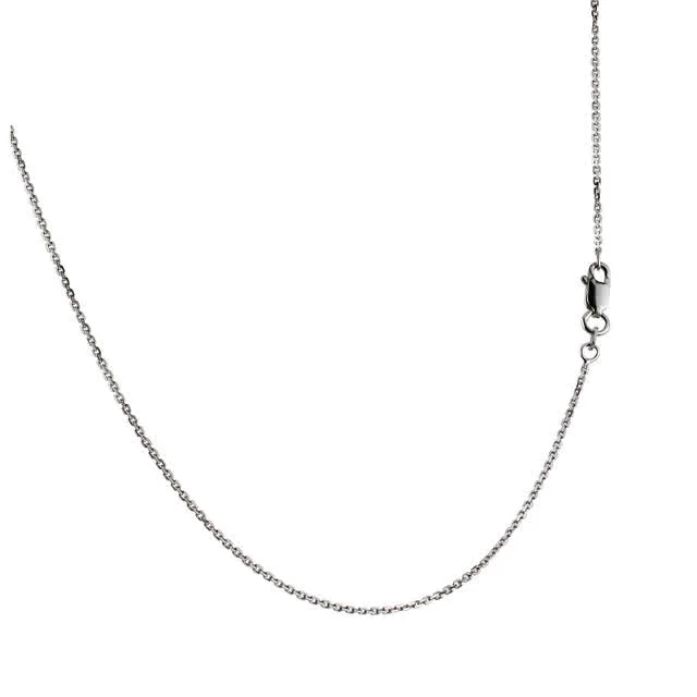 1.27mm Rhodium plated sterling silver belcher pendant chain