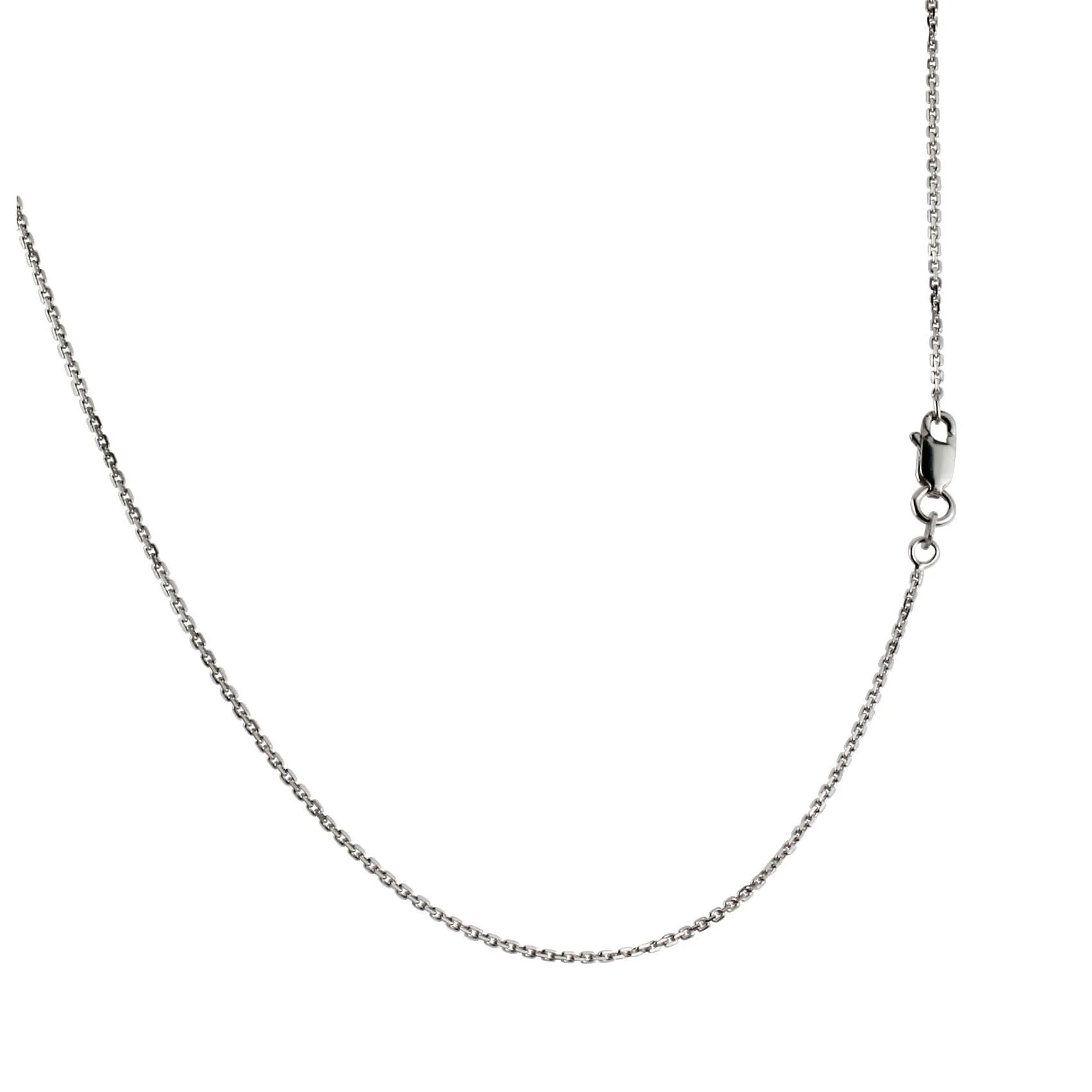 Sterling Silver Diamond Cut Rhodium Plated Pendant Chain