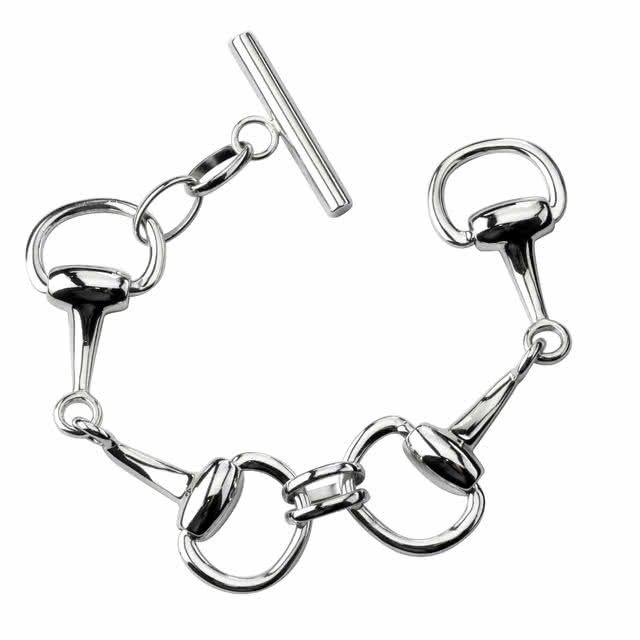 Ladies Silver Bracelet - Snaffle Equestrian Design